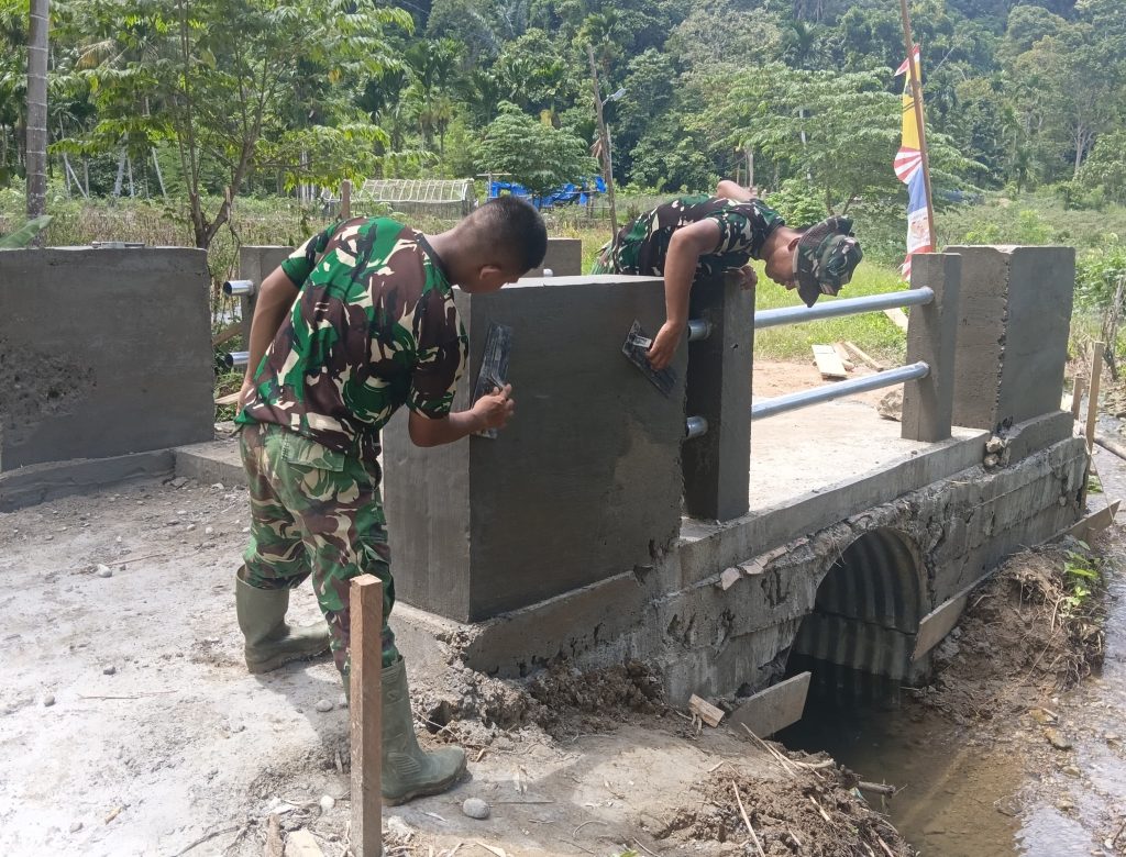 Pembangunan Jembatan Aramco di Aceh Selatan Masuki Tahap Finishing, Kodim 0107/Asel dan Warga Percepat Penyelesaian