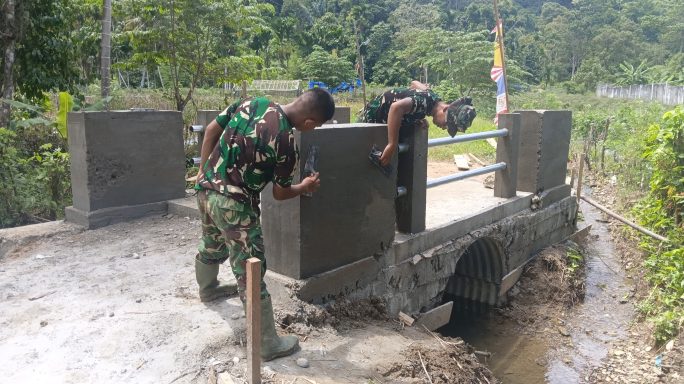 Pembangunan Jembatan Aramco di Aceh Selatan Masuki Tahap Finishing, Kodim 0107/Asel dan Warga Percepat Penyelesaian