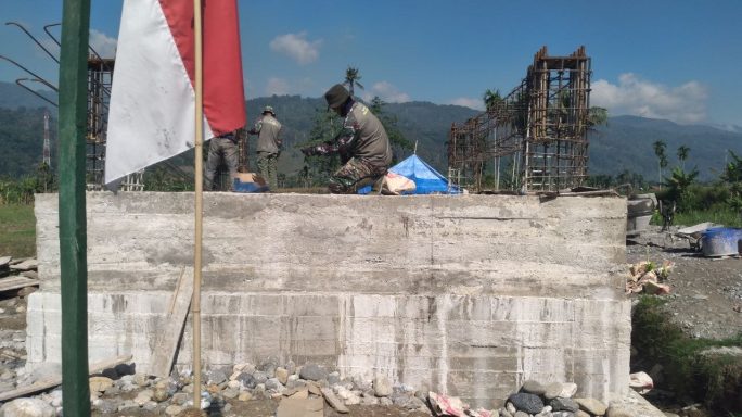 Kodim 0108/Agara bangun Jembatan Gantung Perintis di Desa Kumbang Jaya, Aceh Tenggara