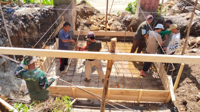 Kodim 0108/Agara Bangun Jembatan Gantung di Ketambe, Aceh Tenggara