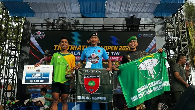 Prajurit Kodam IM Sertu Rudi Febriade Raih Juara 3 Nasional Kejurnas Panglima TNI Triathlon 2026
